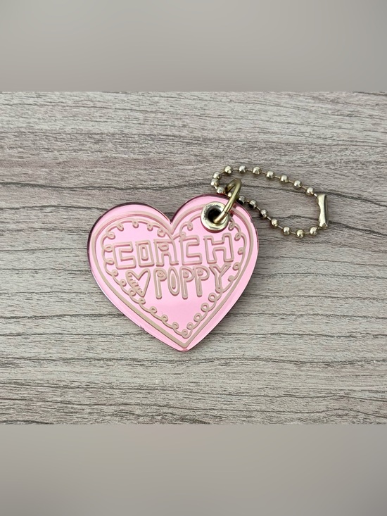 Coach Handbags - Coach Pink Heart Poppy Key Charm bag charm FOB Gold-Tone Chain